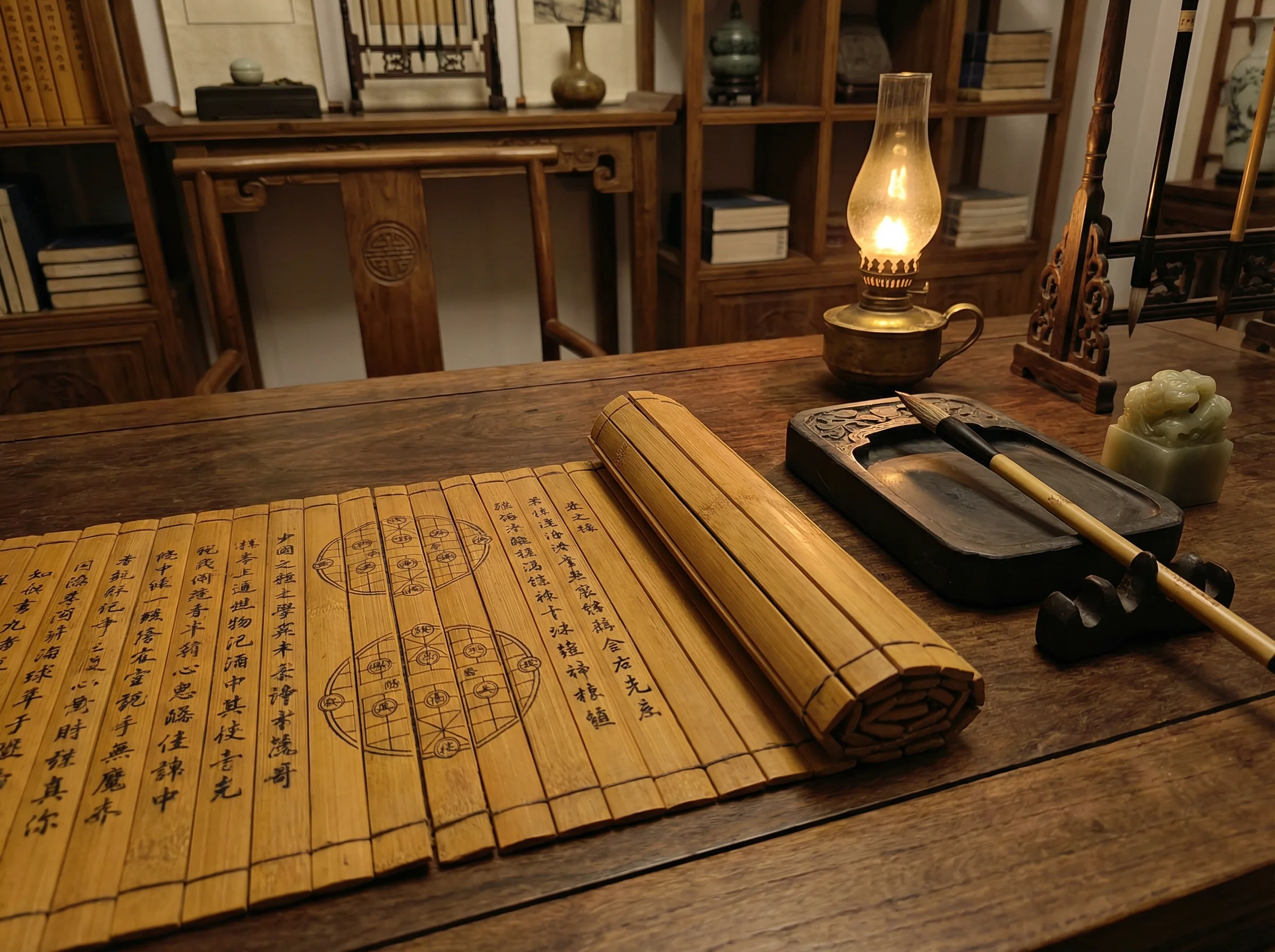古代棋谱卷轴 - 天下棋牌